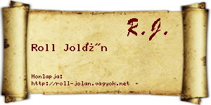 Roll Jolán névjegykártya